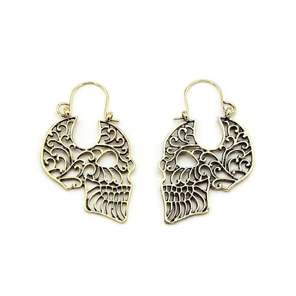 Jewelry - Gothic Punk Vintage Hollow Skull Earrings